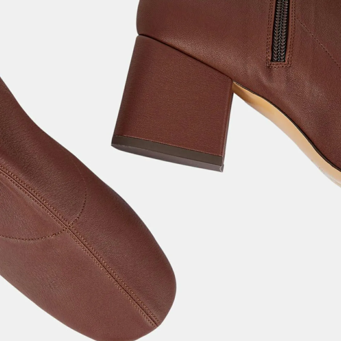 By Far Bottines en Cuir Maya marron - Talon 6,5 cm