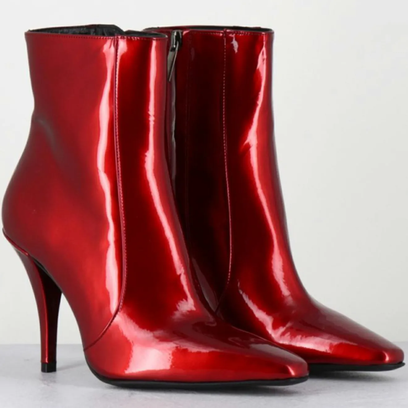 Femme Garrice Lab Bottines en Cuir mecha galaxie rouges - Talon : 9.5cm