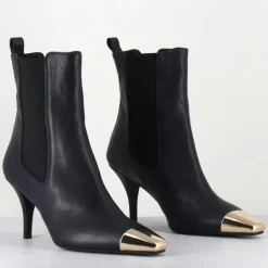 New Garrice Lab Bottines en Cuir nako bleu marine foncé - Talon : 7.5cm