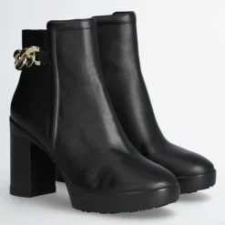 Femme Liu-Jo Bottines en Cuir Now noires - Talon 9 cm