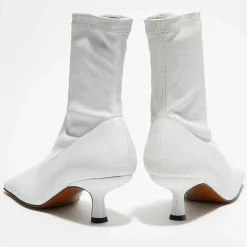 Online By Far Bottines en Cuir Socks blanches - Talon 5,5 cm