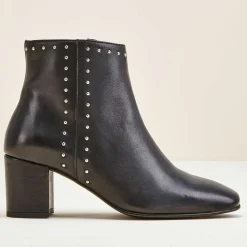 Outlet Cosmoparis Bottines en Cuir Wiley noires - Talon 6 cm