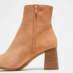 Femme Apologie Bottines en Velours de Cuir Elsa poudre - Talon 8 cm