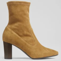 Clearance L.K. Bennett Bottines en Velours de Cuir Alice cognac - talon 7.5 cm