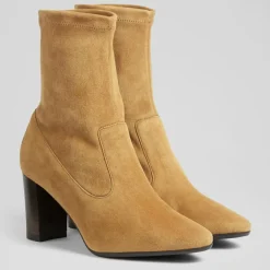 Clearance L.K. Bennett Bottines en Velours de Cuir Alice cognac - talon 7.5 cm