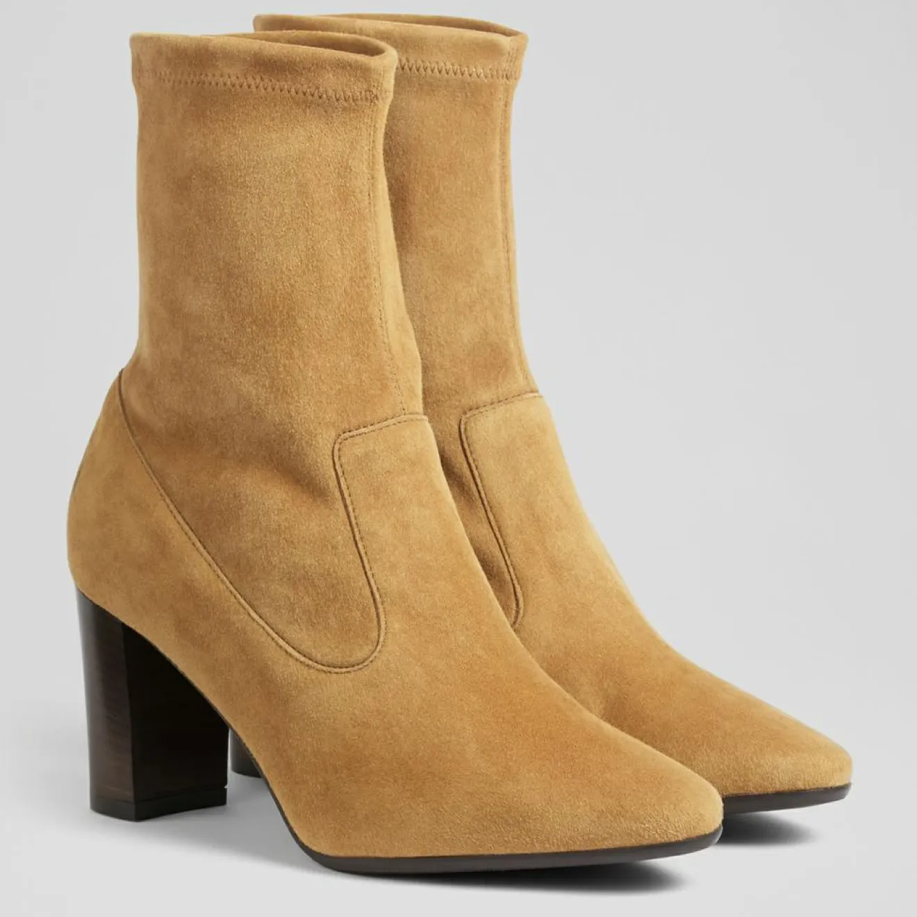 Clearance L.K. Bennett Bottines en Velours de Cuir Alice cognac - talon 7.5 cm