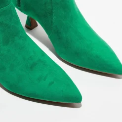 New Stuart Weitzman Bottines en Velours de Cuir Melena 50 vertes - Talon 5.5 cm