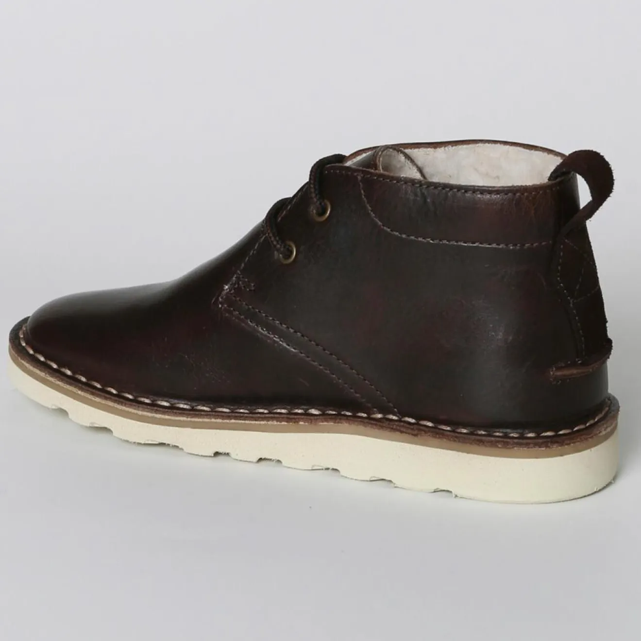 Cyrillus Bottines fourrées en Cuir marron foncé