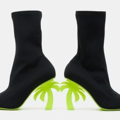 Femme Palm Angels Bottines Palm Heel noir/jaune - Talon 10 cm