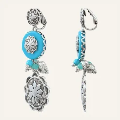 New Reminiscence Boucles d'oreilles Amazones Jade & Howlite argenté/turquoise