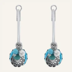 Femme Reminiscence Boucles d'oreilles Amazones Howlite argenté/turquoise