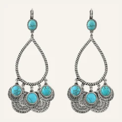 Clearance Reminiscence Boucles d'oreilles Arizona Howlite argenté/turquoise