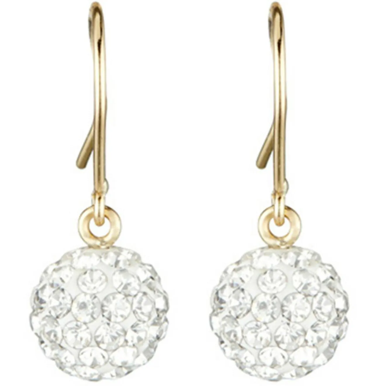 Femme Instant d'Or Boucles d'oreilles Bulles de Crystal or jaune