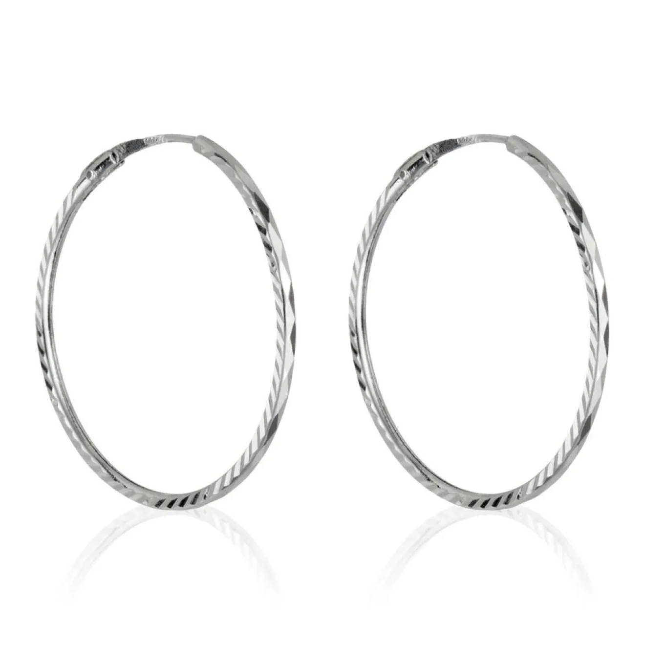 Instant d'Or Boucles d'oreilles Créoles Twistées or blanc