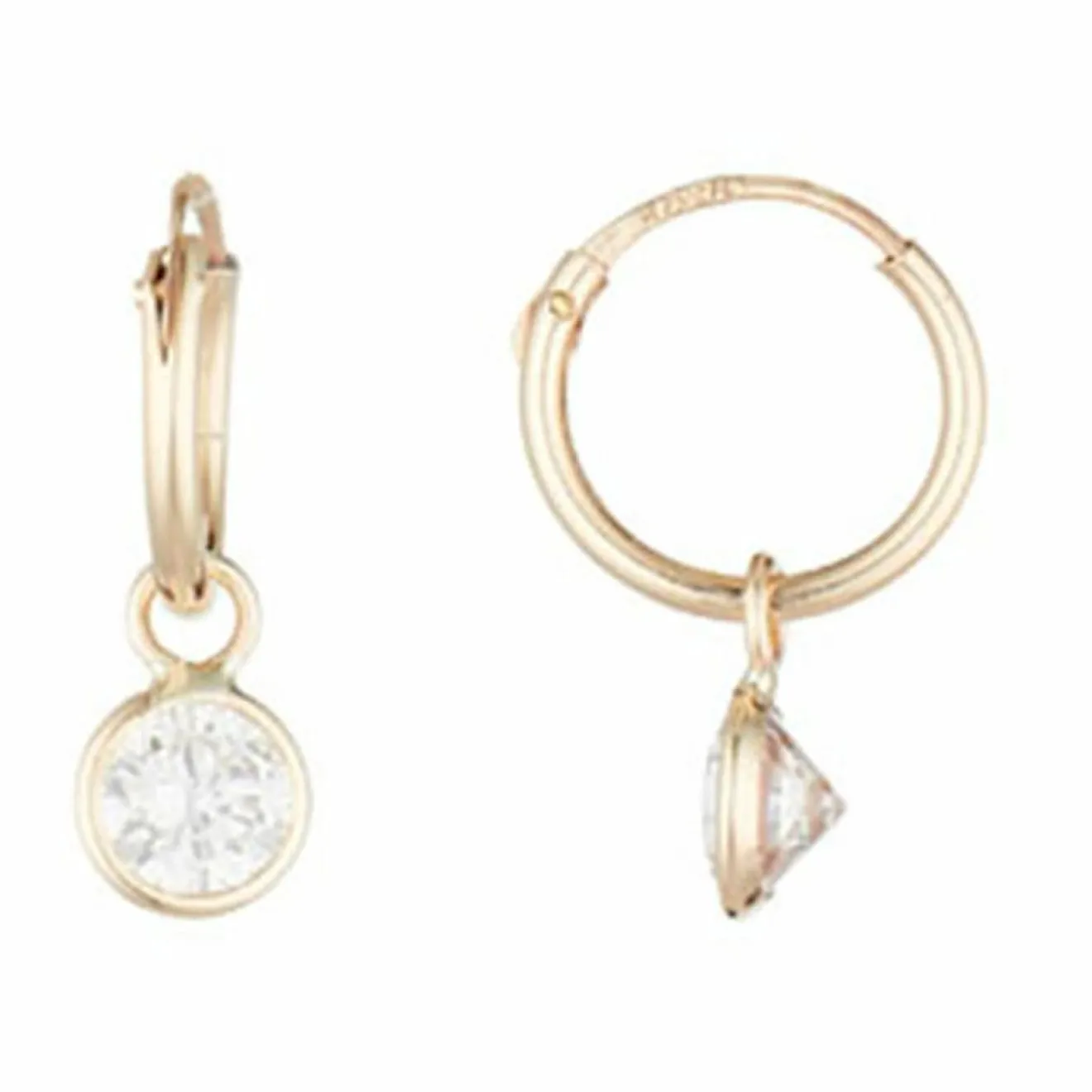 Femme Instant d'Or Boucles d'oreilles Créoles or jaune - 8 mm