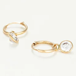 Femme Instant d'Or Boucles d'oreilles Créoles or jaune - 8 mm