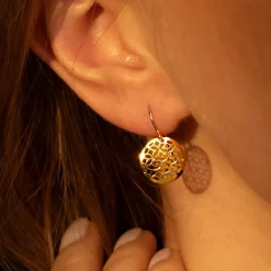 Femme Instant d'Or Boucles d'oreilles Dandelion or jaune