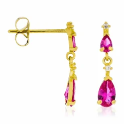 Best Instant d'Or Boucles d'oreilles Goutte Zircones or jaune