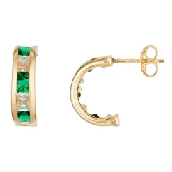 Femme Instant d'Or Boucles d'oreilles Greenarc Emeraude 0.6 ct or jaune