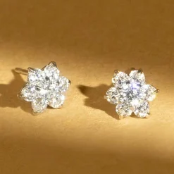 Online Instant d'Or Boucles d'oreilles Le Messager Blanc or blanc