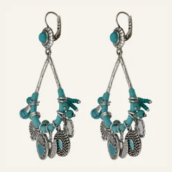 Femme Reminiscence Boucles d'oreilles L'Essence du Coeur Howlite argentées