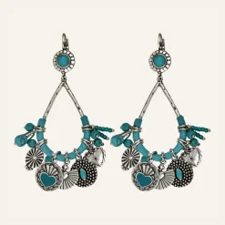 Femme Reminiscence Boucles d'oreilles L'Essence du Coeur Howlite argentées