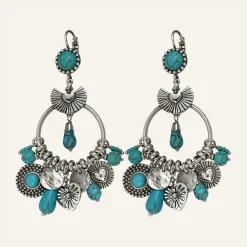 Femme Reminiscence Boucles d'oreilles L'Essence du Coeur Howlite argentées