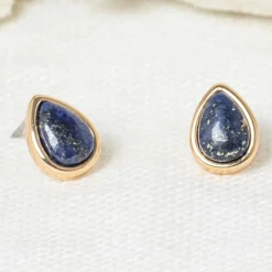 Online Moonstone Boucles d'oreilles Lola Lapis en laiton doré