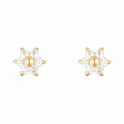 Sale Instant d'Or Boucles d'oreilles Puce Douce Marguerite or jaune