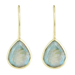Femme Moonstone Boucles d'oreilles Rosalie Labradorite en laiton doré