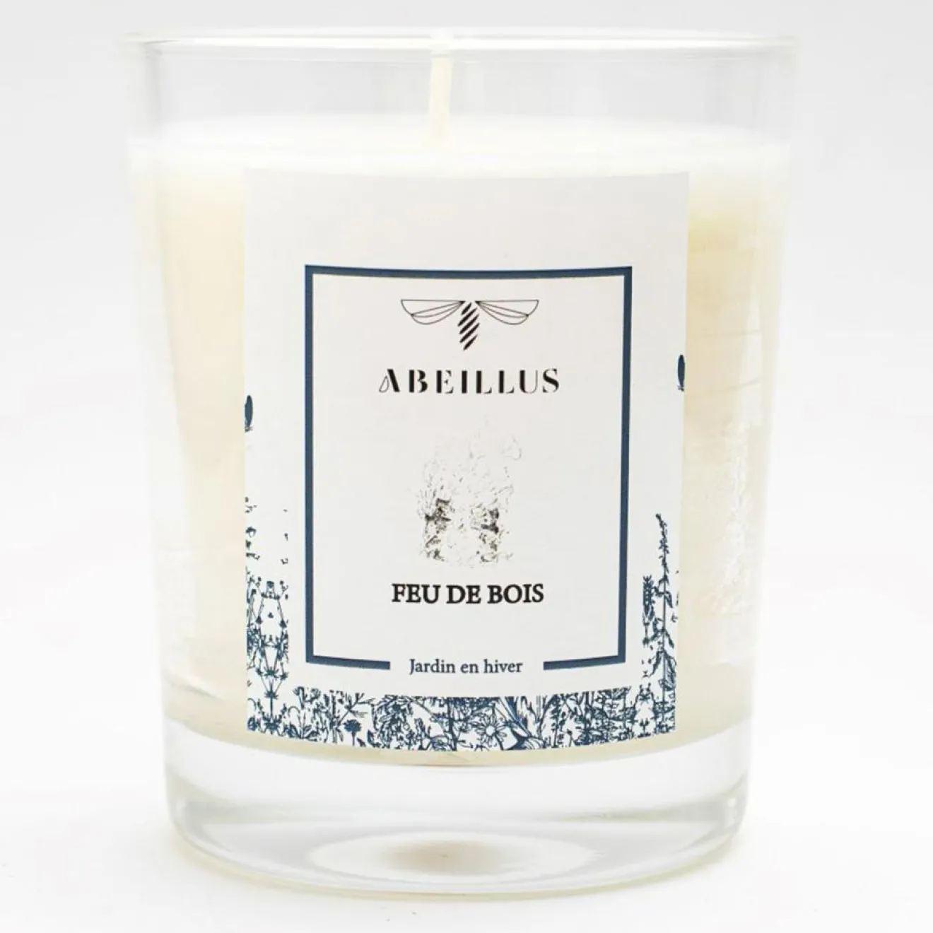 Abeillus Bougie parfumée Jardin en hiver Feu de bois ivoire - 45h