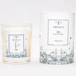 Abeillus Bougie parfumée Jardin en hiver Feu de bois ivoire - 45h