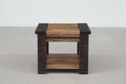 Bois & Chiffons Bout de canapé Bois Massif Acacia Moon Marron - 50x50x40 cm