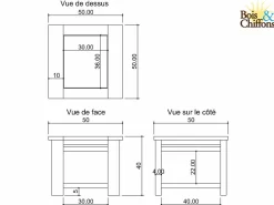 Bois & Chiffons Bout de canapé Bois Massif Acacia Moon Marron - 50x50x40 cm