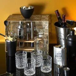 Best Cook Concept Bouteille whisky et 4 verres transparente - 9x9x24 cm