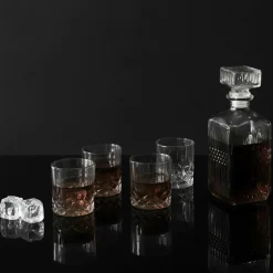 Best Cook Concept Bouteille whisky et 4 verres transparente - 9x9x24 cm
