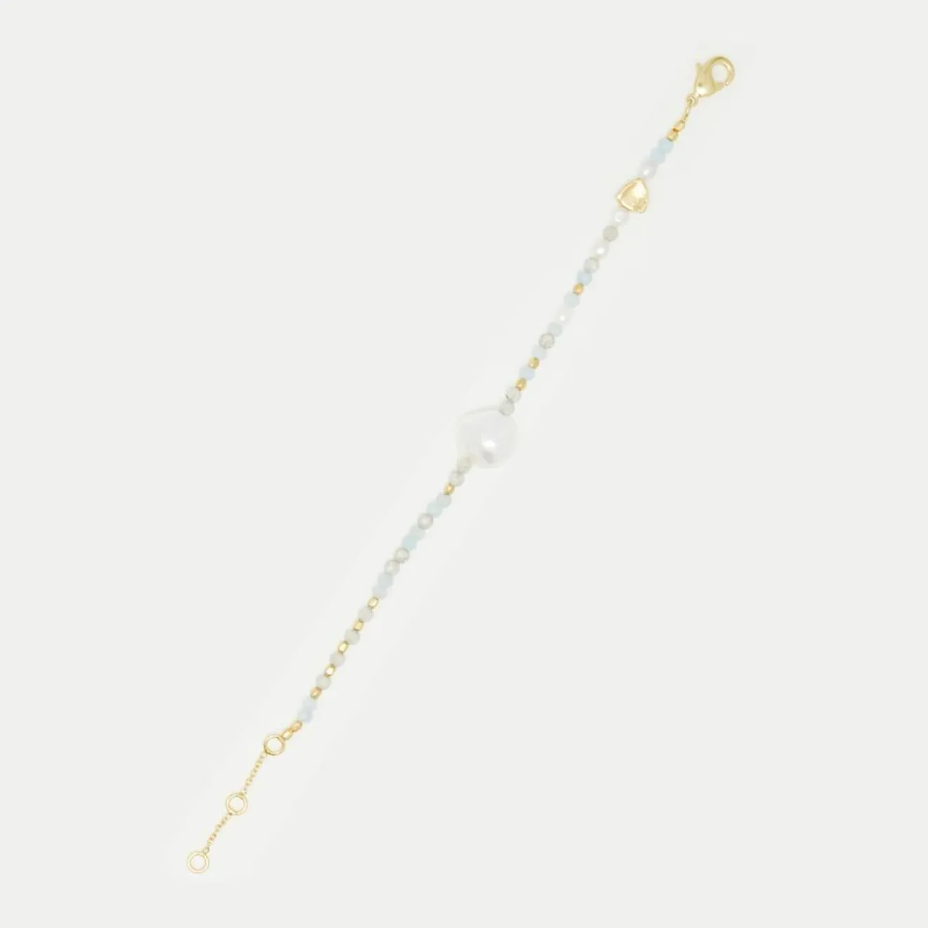 Femme Moonstone Bracelet Jian Multipierres en laiton doré