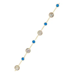 Hot Moonstone Bracelet Neela Labradorite & Jade en laiton doré