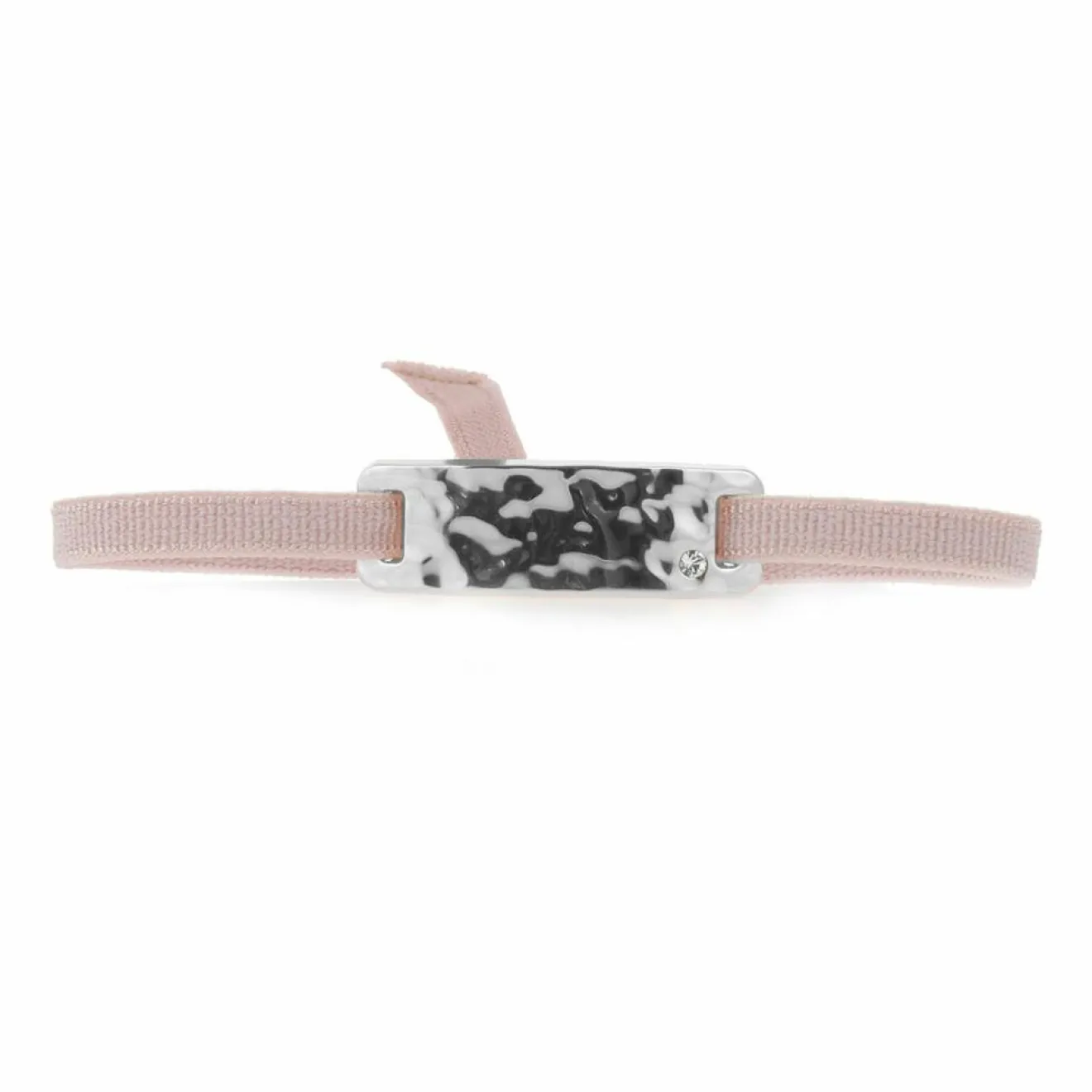 Femme Les Interchangeables Bracelet Plaque Ruban Granite Strass beige rosé