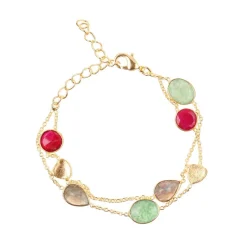 Clearance Moonstone Bracelet Théa Labradorite & Aventurine en laiton doré