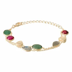 Clearance Moonstone Bracelet Théa Labradorite & Aventurine en laiton doré