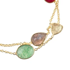 Clearance Moonstone Bracelet Théa Labradorite & Aventurine en laiton doré