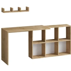Outlet Wooden Art Bureau + etagère blake chêne - 74x145x45 cm