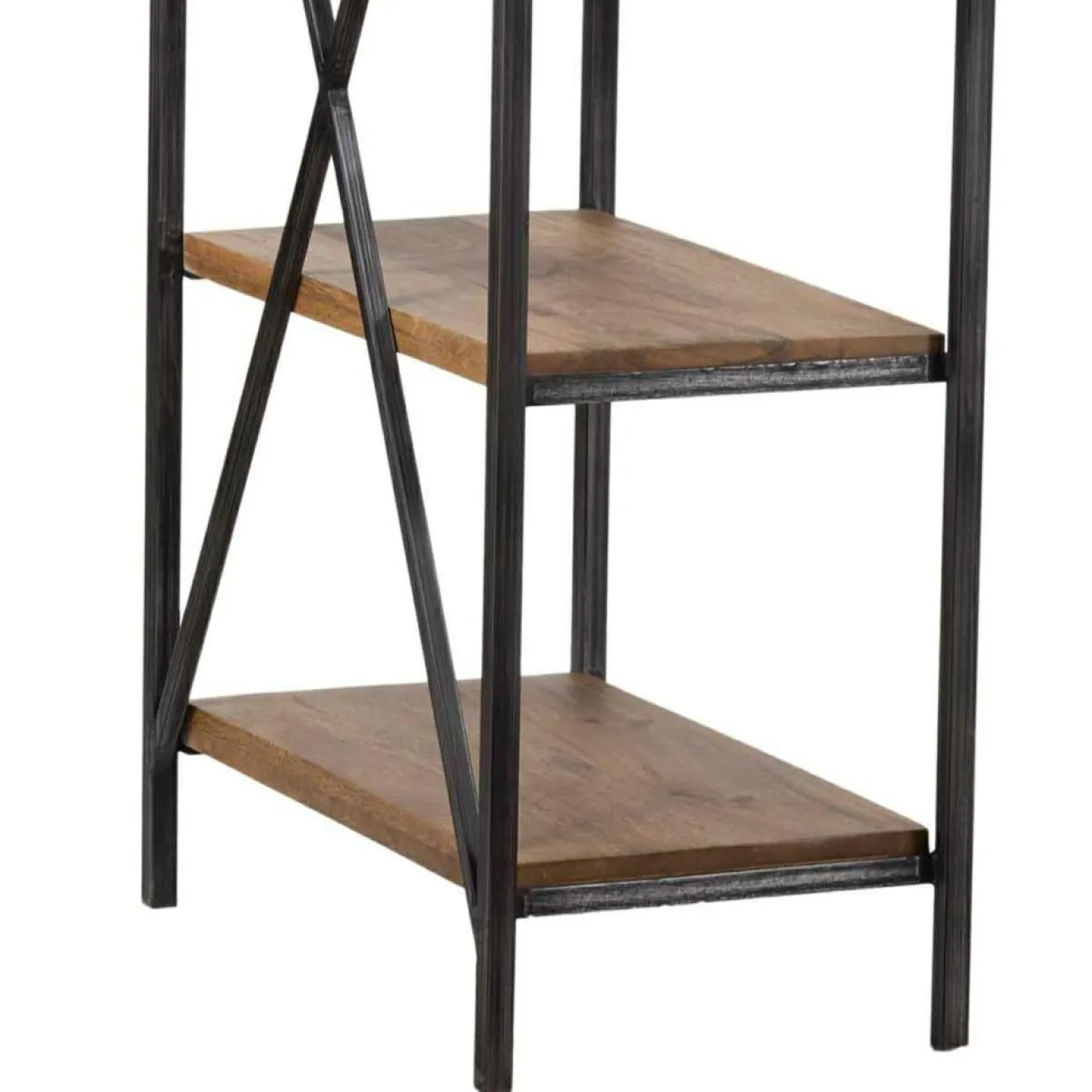 Online Bois & Chiffons Bureau avec étagère manguier stockholm noir - 130x60x130 cm