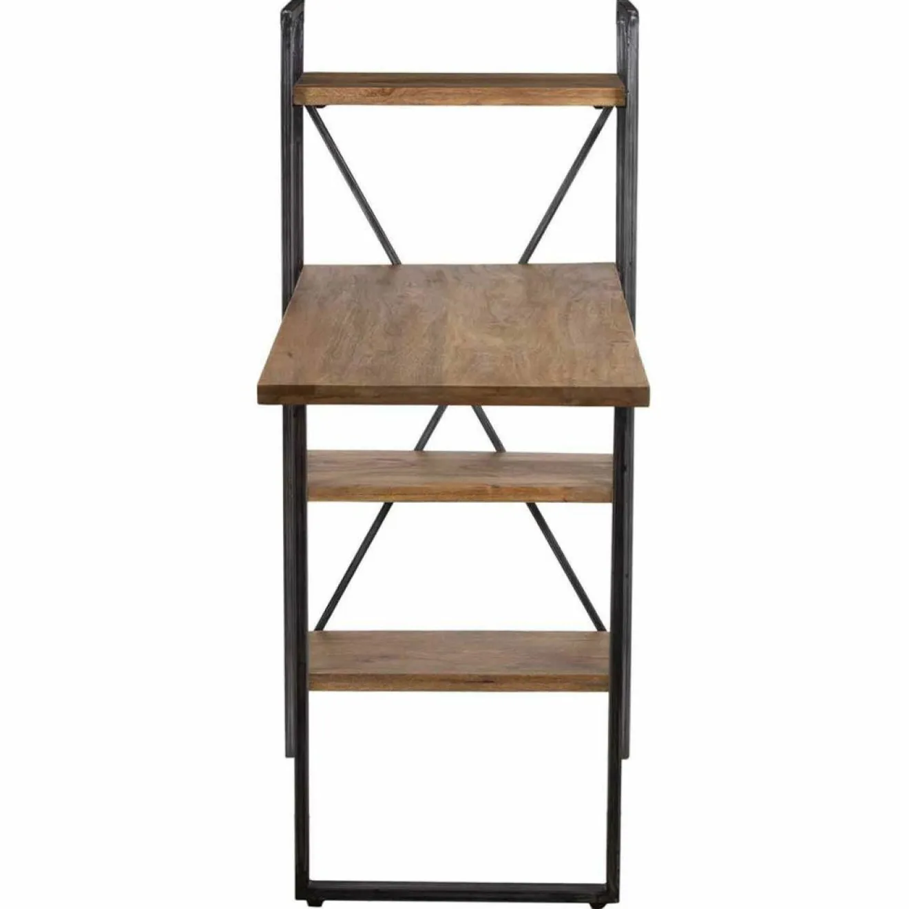 Online Bois & Chiffons Bureau avec étagère manguier stockholm noir - 130x60x130 cm