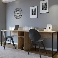 Wooden Art Bureau ikili calisma chêne - 240x74x60 cm