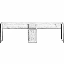 Wooden Art Bureau ikili calisma chêne - 240x74x60 cm