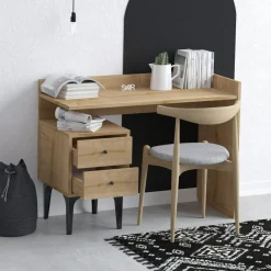 Wooden Art Bureau Puuk chêne - 100x80x45 cm