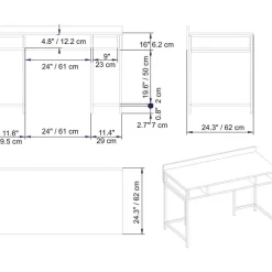 Homitis Bureau Tumata doré/blanc - 119.5x62x75.2 cm