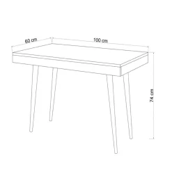 Hot Wooden Art Bureau veronika blanc - 100x60x74 cm